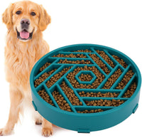 TOBYTO Slow Feeder Dog Bowls Large Medium Breed - Dark Green