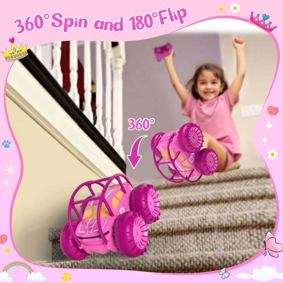 MaxTronic Rechargeable Remote Control Car for Kids - Pink - image 2