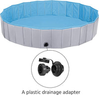 Yaheetech Dog Pet Bath Pool Foldable Hard Plastic Doggie Duck Swimming Pool Collapsible PVC Outdoor Bathing Tub Dog Pools for Large Small Dogs-63 x 11.8 inch,XXL,Gray