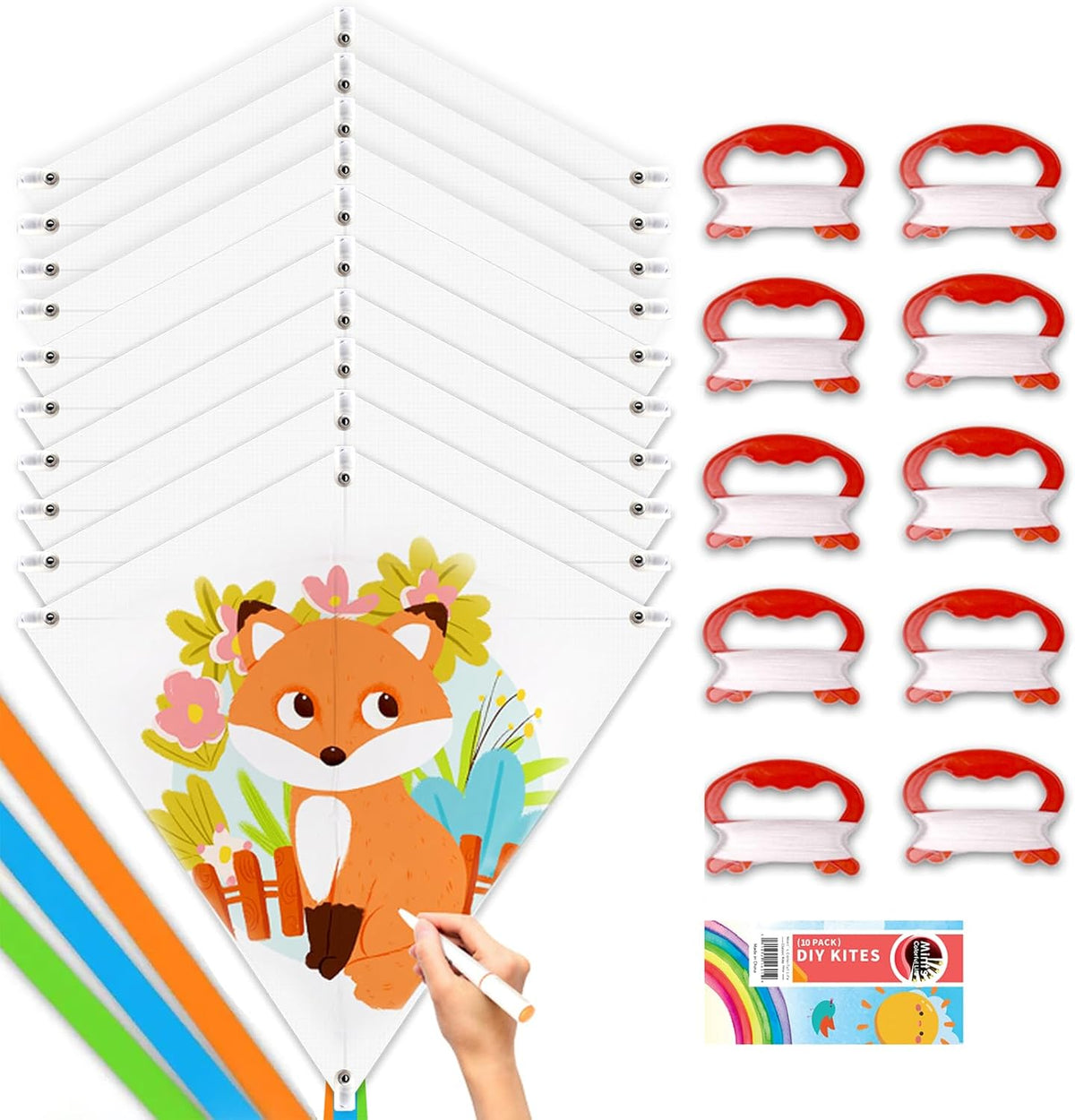DIY Kites for Kids Kite Making Kit - 10 Pack