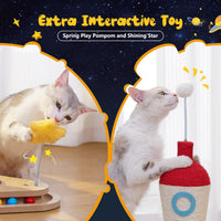 PETEPELA Mushroom Cat Scratching Post for Kittens & Small Cats - Rocket Red / 24.8" - image 4