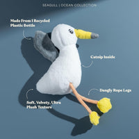 Premium Plush Cat Toy, Whale Cat Toy, Eco Friendly, Catnip - Sally the Seagull - image 2