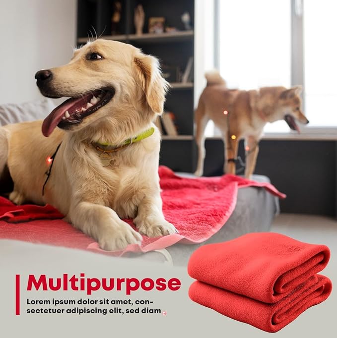 Extra Large Dog Towel Soft Absorbent Bath Pet Towels for Drying Dogs, Elastic Terry Microfiber Soft Towel, Machine Washable, Quick Dry, Multipurpose (L, XL, 2XL) (Red, XL)
