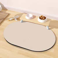 Cat Food Mat Small, 20''x12'' Absorbent Cat Feeding Mat - 24''x16'' / Beige