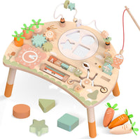 Montessori Wooden Activity Table for Toddlers 1-3
