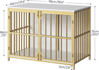 HOOBRO 38.6" Dog Crate Furniture, Wooden Dog Kennel Indoor - 38.6"L x 23.6"W x 29.5"H / White - image 3