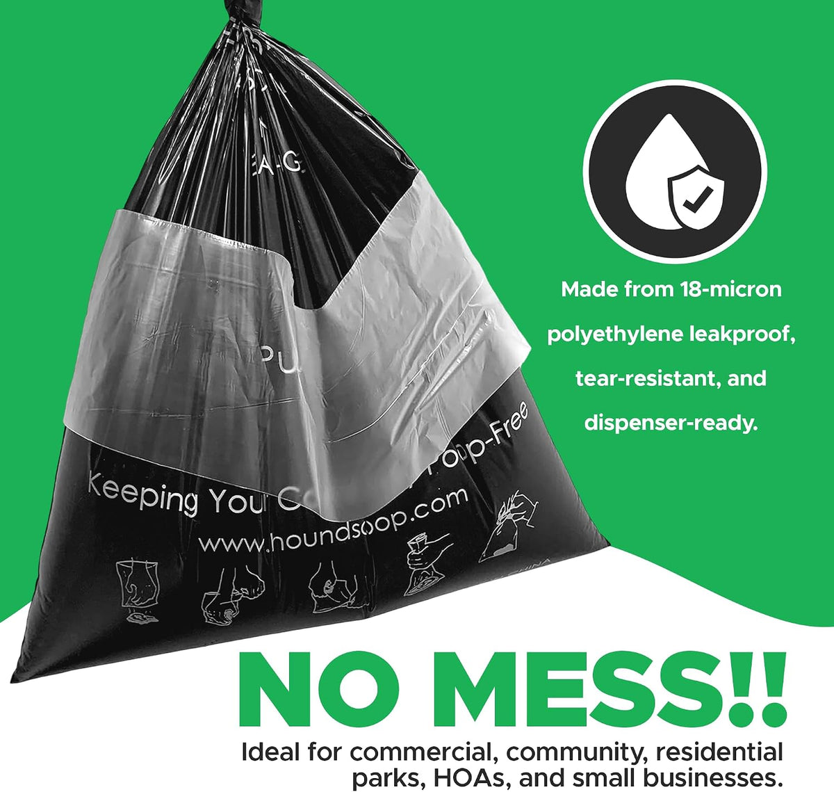 -Houndscoop - 800 Ct XL Pull-Strap Header Dog Waste Bags for HOA Stations – Essentials for Dogs - image 4