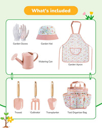Grenebo 8-Piece Kids Gardening Set with Garden Tools for Kids - C-pink - image 2