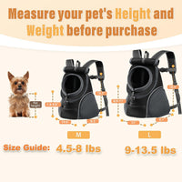 Dog Front Carrier Backpack, Adjustable Breathable Dog Backpack – Essentials for Dogs - Upgraded – Black / Medium (4.5-8lbs) - image 2