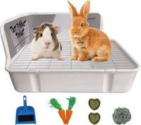 kathson Guinea Pig Litter Box, Bunny Potty Training - Plastic-White