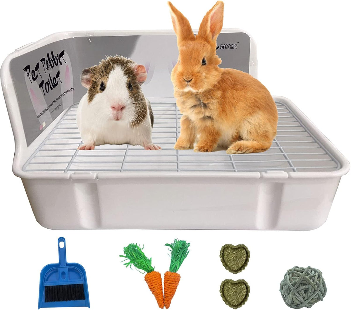 kathson Guinea Pig Litter Box, Bunny Potty Training - Plastic-White