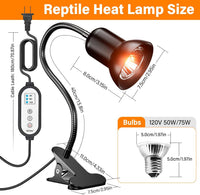 TFNN Reptile Heat Lamp, Heat Lamp with Clamp - image 2