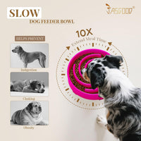 JASGOOD Slow Feeder Dogs Bowl for Large Medium Dogs - Large / Hot pink - image 3