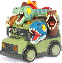 DINOBROS School Bus Toy with Light and Sound - Dinosaur School Bus