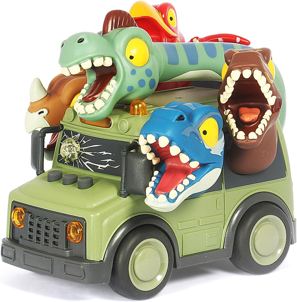 DINOBROS School Bus Toy with Light and Sound - Dinosaur School Bus