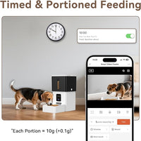 Automatic Dog Feeder with Camera: 8L/33 Cups 5G WiFi Timed Food Dispenser for Dogs - 1080P HD Night Vision Video Recording 2-Way Audio APP Control