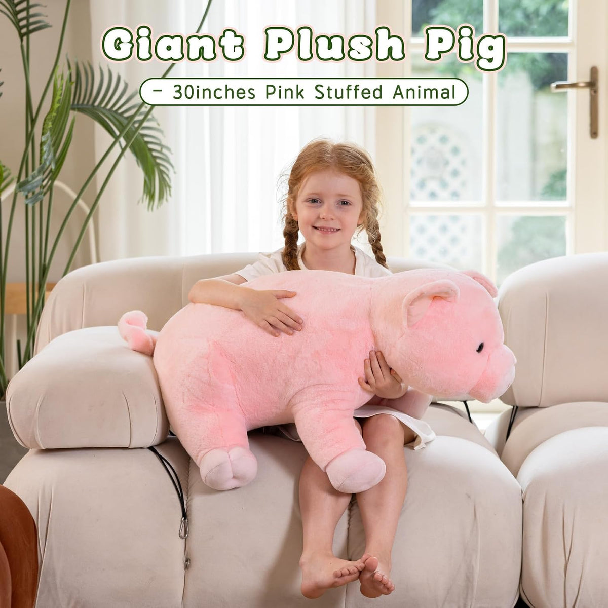 BENINY 31 Inch Giant Bunny Stuffed Animal - Pig 30in - image 2