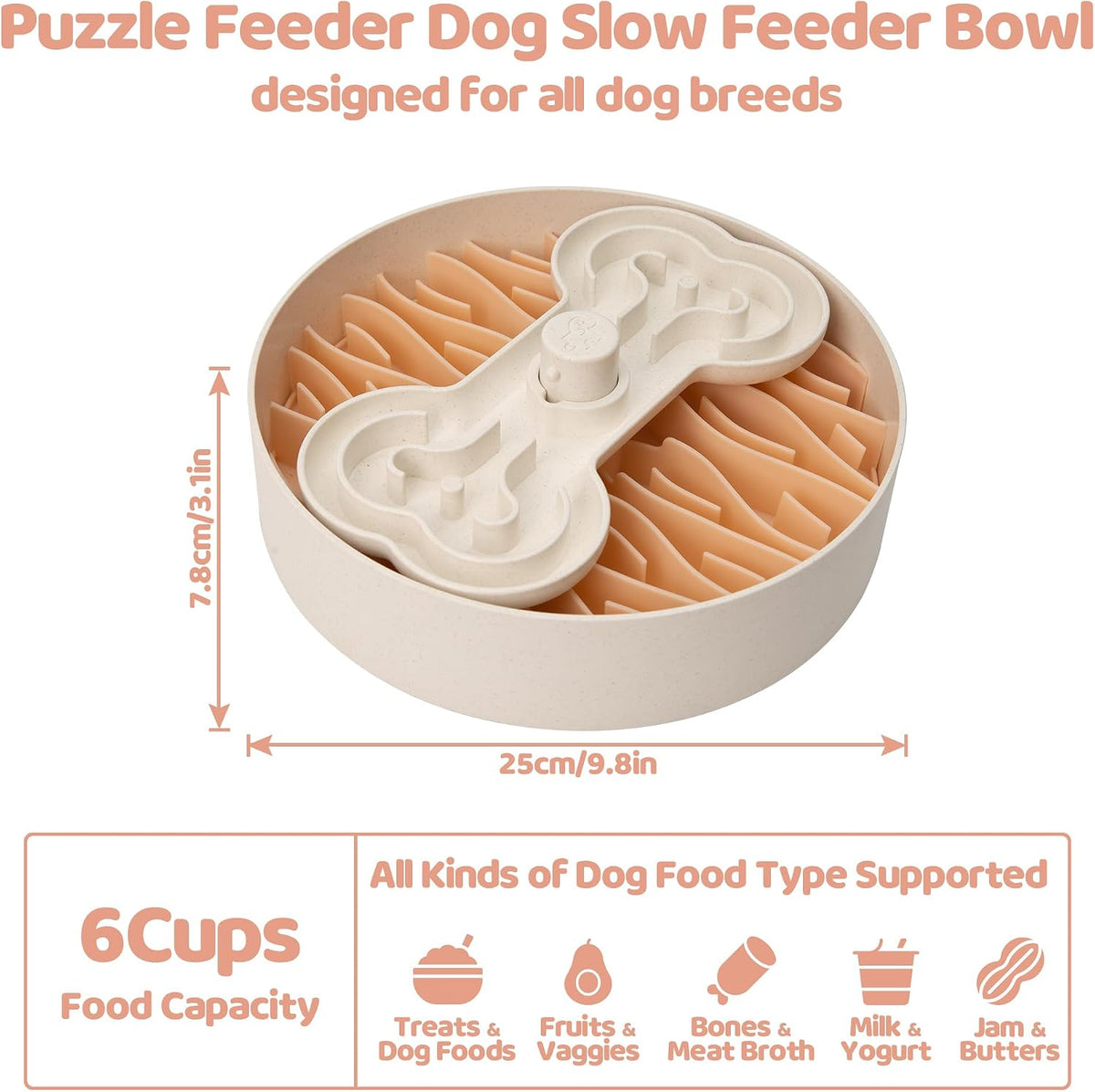 Slow Feeder Dog Bowl for Large Dogs with Non-Slip Base - L / Pink - image 4