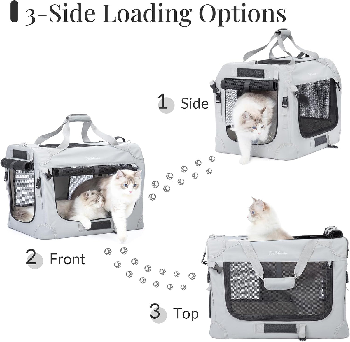 Extra Large Cat Carrier for 2 Cats - 24.0"L x 16.5"W x 16.5"H / Starry Grey - image 4
