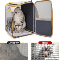 Cat Backpack Carrier, Collapsible and Breathability Cat Carrier Large for Cat Under 16 lbs, Dog and Small Pet Carrier Bag Used in Travel, Car