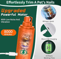 2-in-1 Cat Nail Clippers & Dog Nail Clippers Trimmers for Large Medium Small Dogs Cats Claw Trimmer Quick Sensor and Safety Guard USB Rechargeable with 2 LED Lights Dogs Nail Trimmer