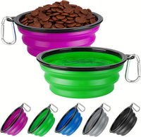 Collapsible Dog Bowl for Travel - Large / Green+Purple