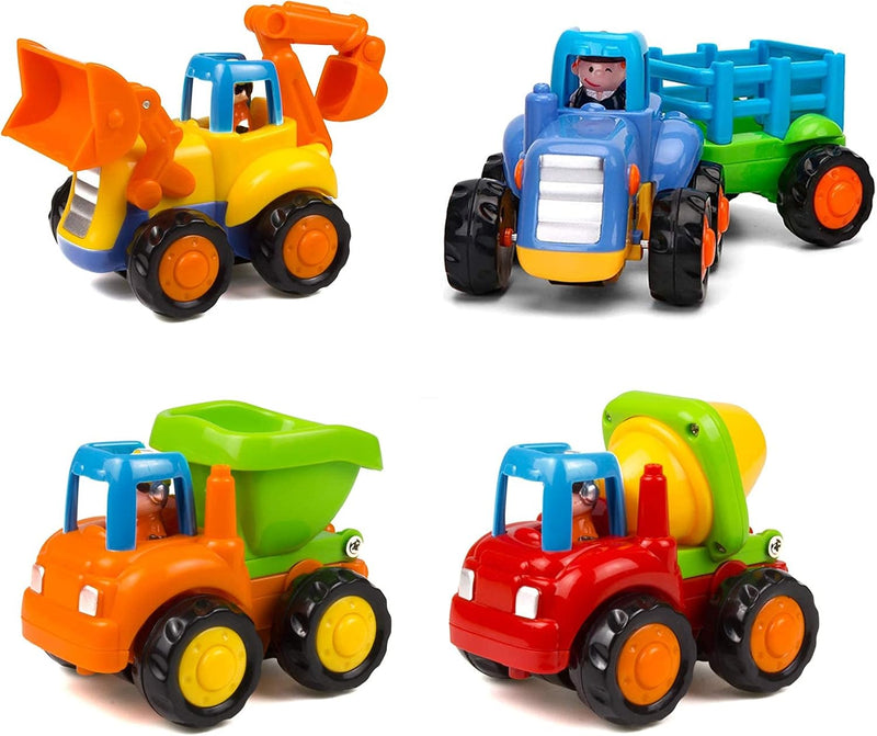 Yiosion Friction Powered Cars Push and Go Trucks Construction