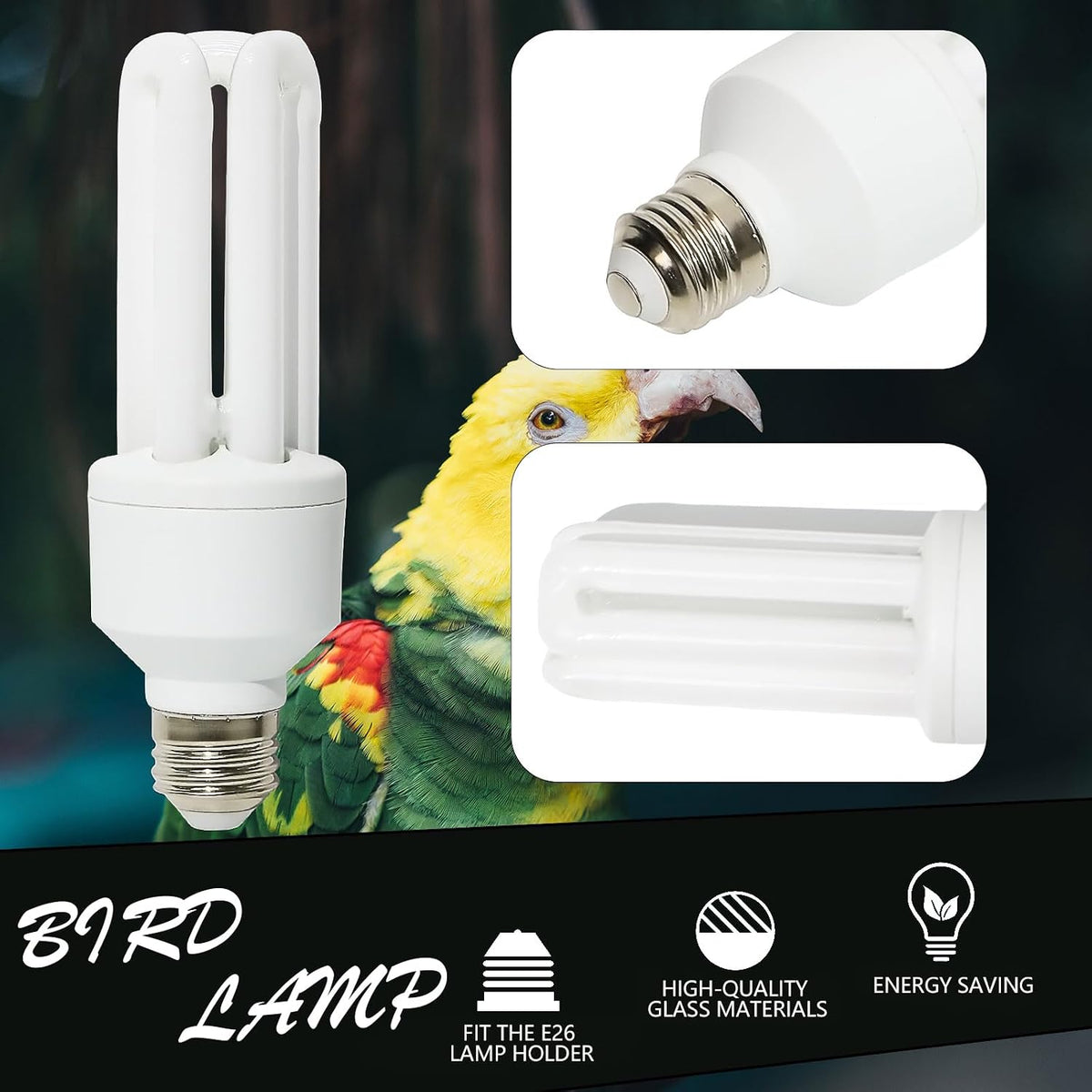 LUCKY HERP UVA UVB Light Bulb for Birds 2.4 UVB 20W Compact - image 3