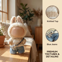 17cm Doll Clothes, Cute Dolls Outfit Accessories with Sweater + Denim Jeans + Pants, Small Kawaii - Style 4 - image 4