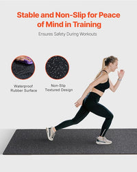 VEVOR 0.56 Inch Thick Gym Floor Tiles, 6 Tiles Rubber Top with EVA Foam, 25" x 25" Gym Flooring Workout Mats with 25 sq.ft Coverage, Interlocking Puzzle Gym Mats for Gym, Home, Garage, Black & White