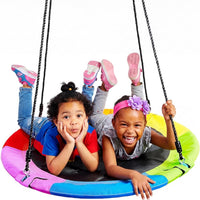 TURFEE 40 inch Saucer Tree Swing 900Lb Weight Capacity - Rainbow