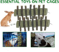 Rabbits Chew Toys Bunny Treats Natural Wood Timothy Hay Grass Chew Toys Treats for Hamster Chinchilla Guinea Pigs 6pcs