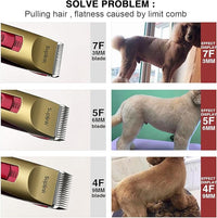 Dog Clippers for Grooming for Thick Heavy Coats/2-Speed Low Noise Rechargeable Cordless Pet Shaver with Stainless Steel 4 Blade for Dogs Pets and Animals