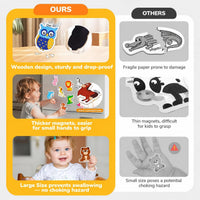JoyCat Wooden Thick Alphabet Magnets for Toddlers Fridge Large Size - Letters+Animals - image 4