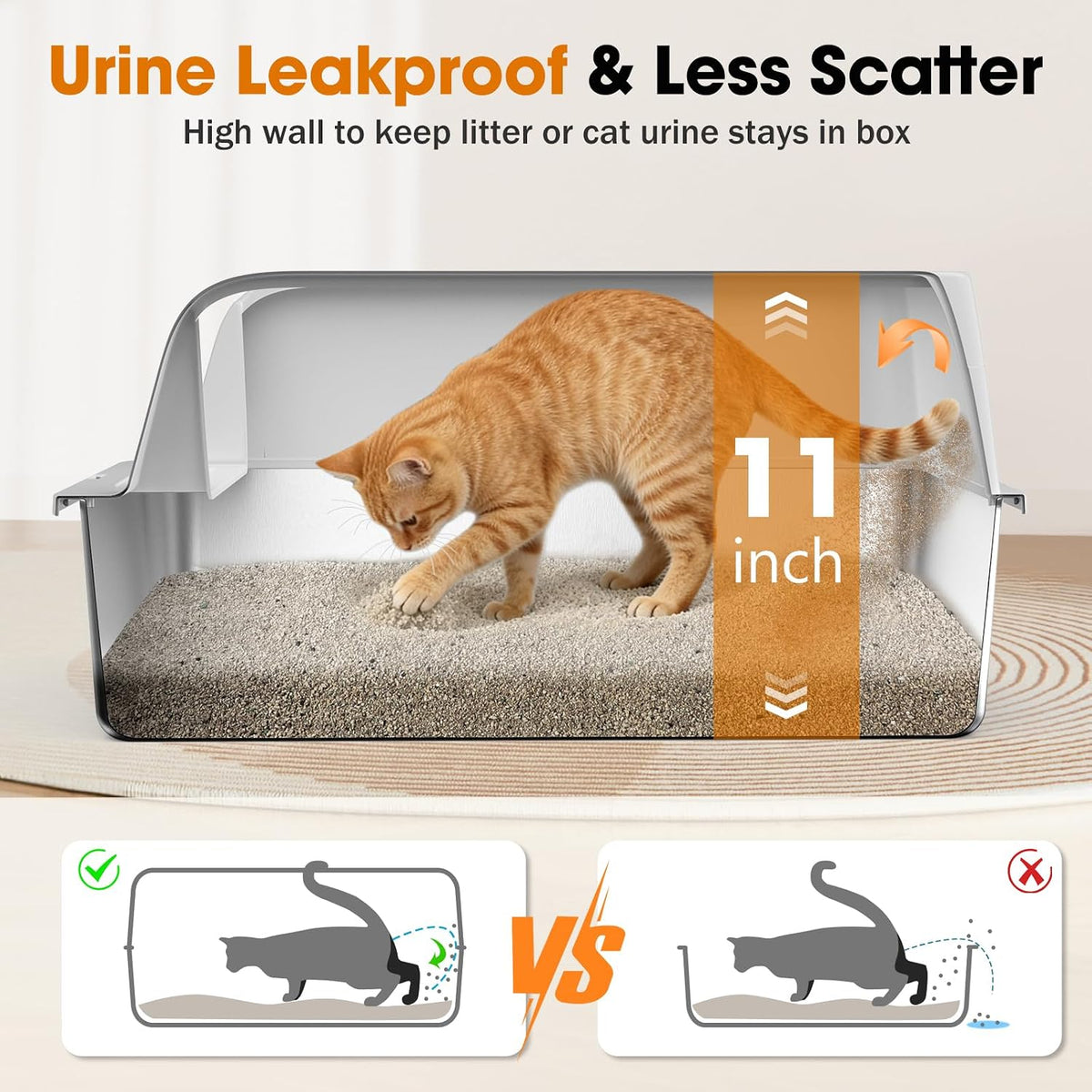 2PACK Stainless Steel Litter Box - Silver Grey / XL - image 2