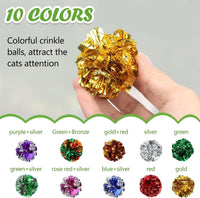 Silkfly 30 Pcs Cat Crinkle Balls Toys 2.36" Interactive Colorful – Essentials for Cats - 30 - image 2