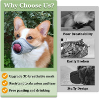 Dog Muzzle, Puppy Soft Mesh Muzzles for Grooming Biting Chewing – Essentials for Dogs - Black / XXL-(Snout 10¾”-11½”) - image 3