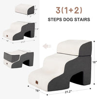 Garnpet Dog Stairs for Couch Sofa and Chair - Fleece 3-Step / Beige - image 2