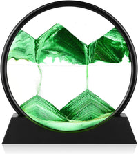 GEKETY 3D moving sand art picture in a round glass frame with layered blue sand - view 5