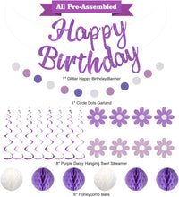 YEOCU Birthday Decorations - Purple&while / Flower - image 2