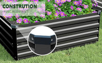MGNO 2pcs 12x4x1FT Galvanized Raised Garden Bed-Outdoor Planter Box for Vegetables-Metal Garden Bed,RRectangle Planting Box for Herb,Flower,Black