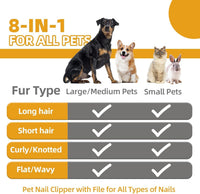 Bath Grooming Kit for Pets, Hair Brush Set with Towel - 9-Grey - image 2