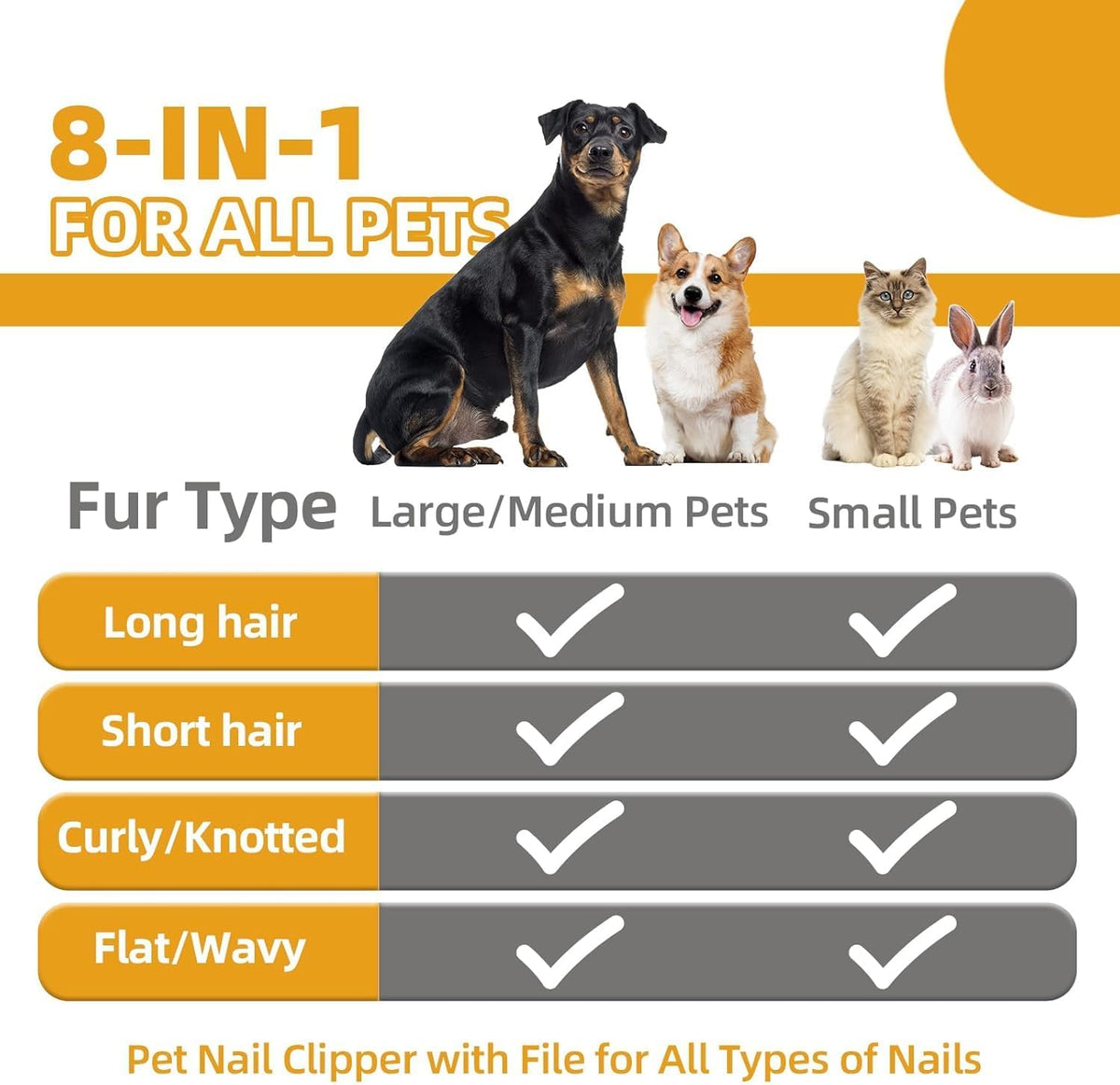 Bath Grooming Kit for Pets, Hair Brush Set with Towel - 9-Grey - image 2