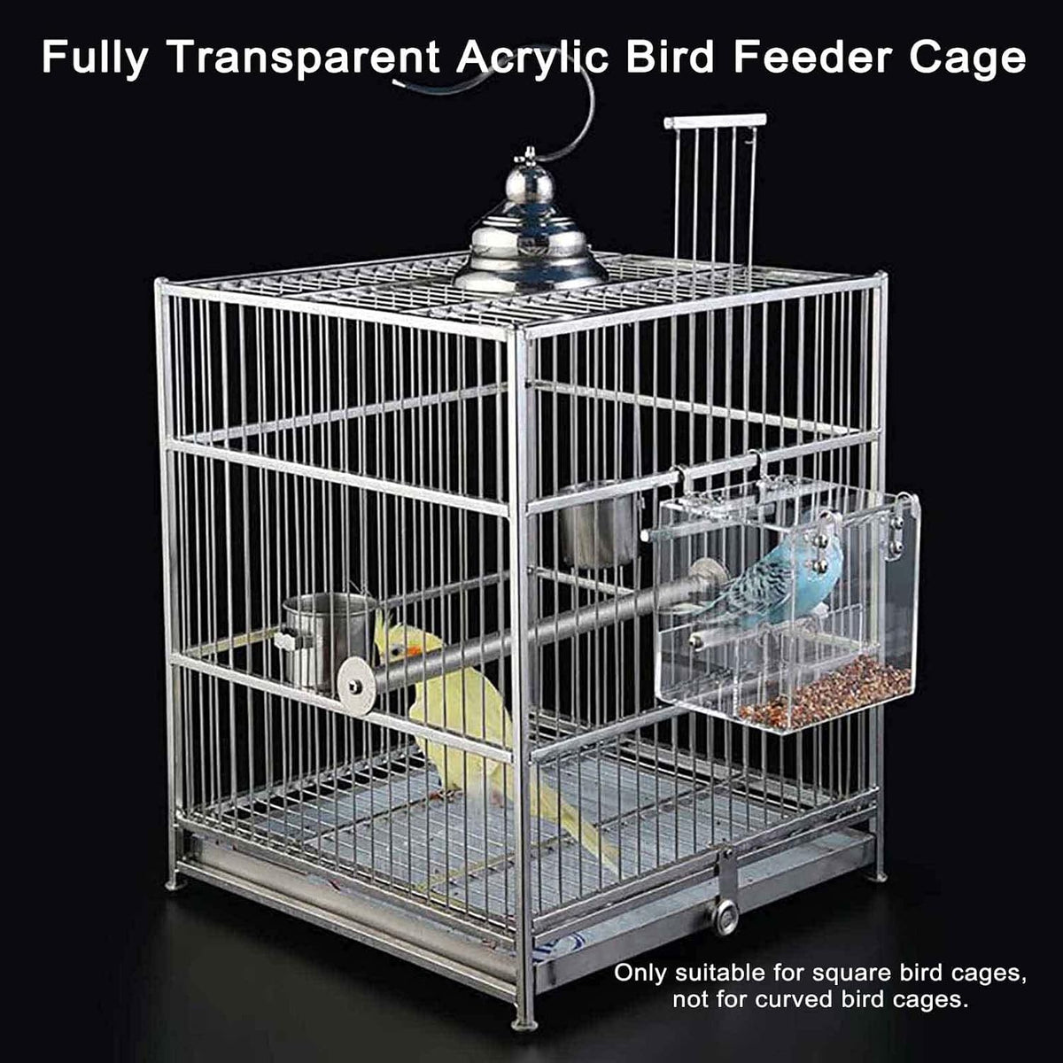 No Mess Bird Feeder for Cage - L: 6.2" x 6.3" x 6.3" - image 4