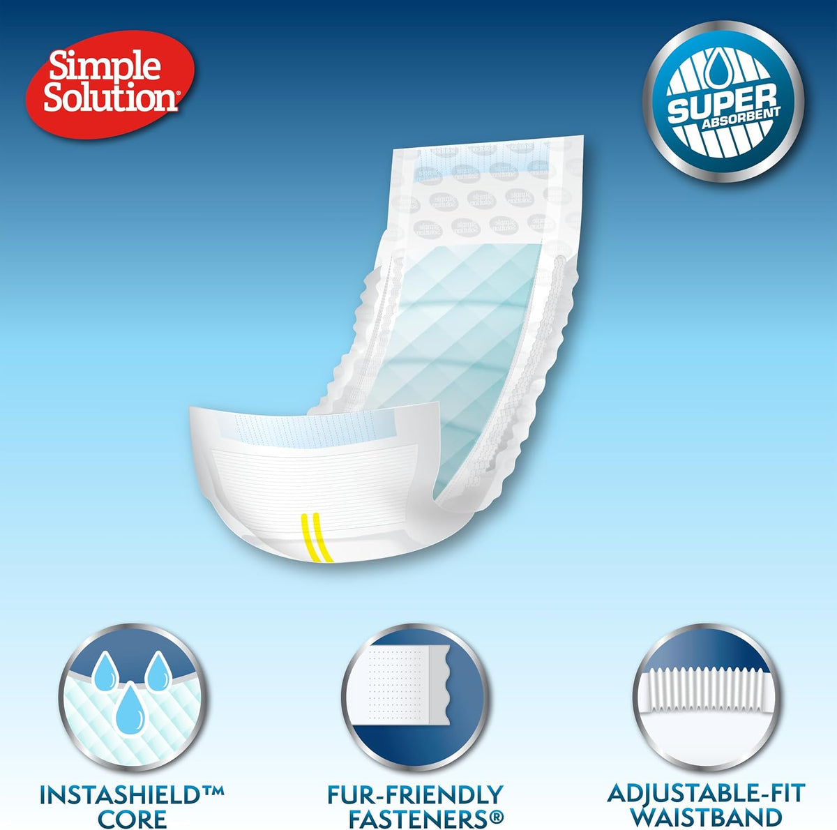 Simple Solution Male Dog Diapers, Disposable Belly Bands, M - Medium / 12 - image 4