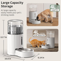 JUNSPOW Cat Water Dispenser and Stainless Steel Bowl – Essentials for Cats - White / 4L Base - image 2