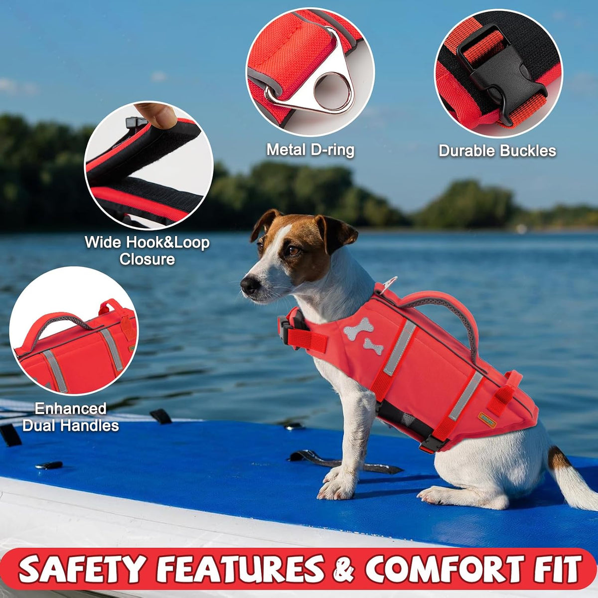 EMUST Dog Life Jacket, Waterproof, Breathable - S / NewRed - image 2