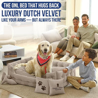 Luxury Dog Bed Chesterfield – Handcrafted Velvet Throne for Dogs | Joint Support, Calming & Temp-Regulating Comfort | Durable 5+ Years, Anti-Claw, Washable 100+ Times – XL, Ivory