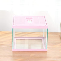 crapelles Reptile Tank Color Pink Spider Terrarium Container Tarantula Box Cage Gecko Habitat Insect Enclosure Frog Carrier Tortoise Snail Container Fish Bowl Hermit Crab House Cricket Breeding Box