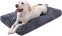 KSIIA Washable Dog Bed Medium Size Dog Crate Bed Plush Pet Mat - Dark Grey / 47.0"L x 29.0"W x 4.0"Th